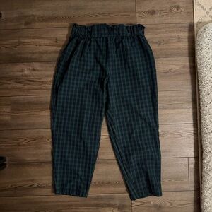 SHEIN Curve 1X- Plaid Paper Bag Pants